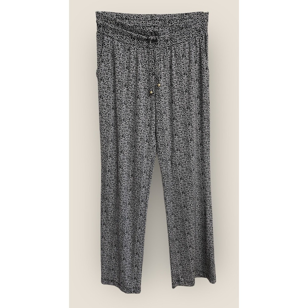 Company Ellen Tracy Pull On Pants Women Size M Black White Tweed Pattern